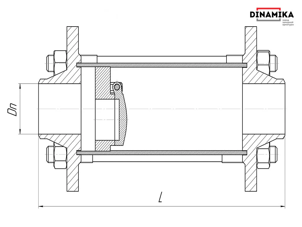 Обратный клапан 19нж38нж Ду400 межфланцевый